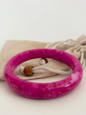 Style to look like Jade Bracelet Vibrant Pink Color, Smooth Texture